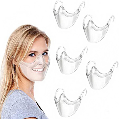 5 Pcs Clarity Mask Face Shield | Combine Comfort & Safety | Polycarbonate Plastic Reusable Clear Face Mask | Anti Fog and Durable