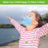 Blue/Black/White Kids Disposable Masks 3 Layer Breathable, Stretchable Elastic Ear Loops