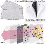 PM 2.5 Adults Activated Carbon Masks Filters 5 Layers Replaceable Anti Haze Filters