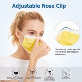 Yellow Medical Surgery Disposable Masks 3 Layer Breathable Stretchable Elastic Ear Loops