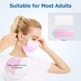 50 Pcs Pink Medical Surgery Disposable Masks 3 Layer Breathable Stretchable Elastic Ear Loops