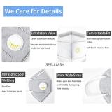 Grey Face Masks With Breathing-Valve, Filter Efficiency≥95% 5 Layers Masks