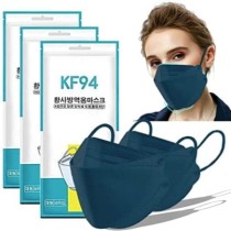50 Pcs Blue Disposable KF94 Masks, 4 Layer Filters Face Masks, Made in Korea