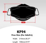 Blue/Gray Disposable KF94 Face Masks, 4 Layer Filters, Made in Korea