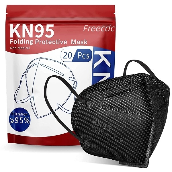 Black KN95 Face Masks, in FDA CDC List, Filter Efficiency≥95% 5 Layers Masks