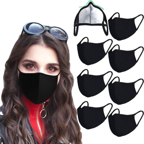 Reusable Cotton Masks, Fashion Protective, Unisex Black Anti-Dust Cotton