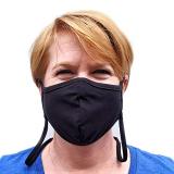 10 Pcs Black Washable Comfortable Adjustable Cotton Masks with Filter Pocket - Made in the USA