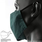 100% Cotton Washable Adjustable Breathable Fabric Mask with Filter Pocket (3Black+3Green)