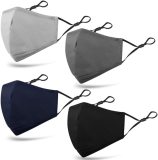 [8 Pcs] Multicolored Washable Reusable Adjustable 3 Layers Cotton Masks