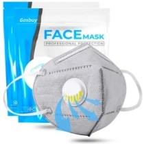 Grey KN95 Masks With Breathing-Valve, Filter Efficiency≥95% 5 Layers Face Masks
