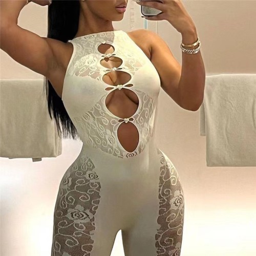 Black Sexy See Through Romper Stretchy One Piece Jumpsuit