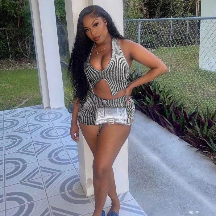 Summer Tank Top Two Piece Shorts Set