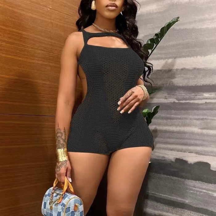 Knit Hollow Sexy Backless Jumpsuit