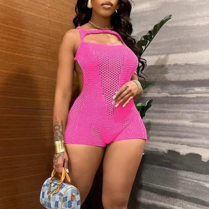 Knit Hollow Sexy Backless Jumpsuit