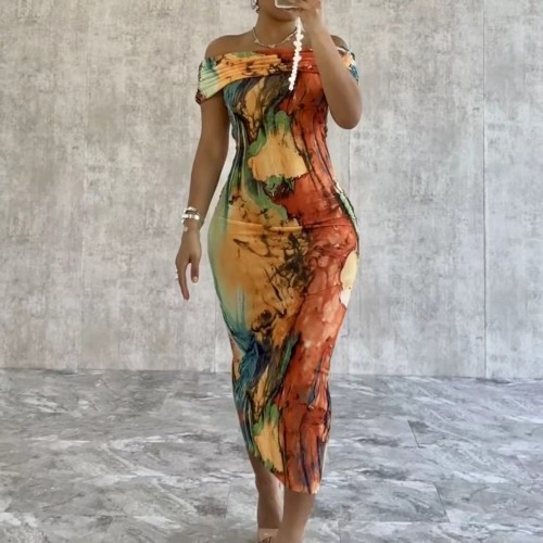 Off Shoulder Bodycon Midi Dress