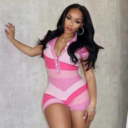 Knit One Piece Jumpsuit Crochet Romper