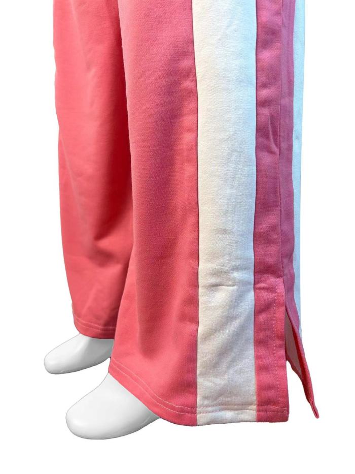 Stripy Side Wide Casual Trousers Flare Pants