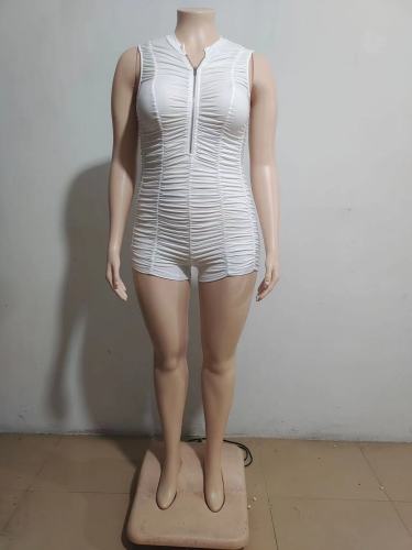 Stacked Sleeveless One Piece Jumpsuit