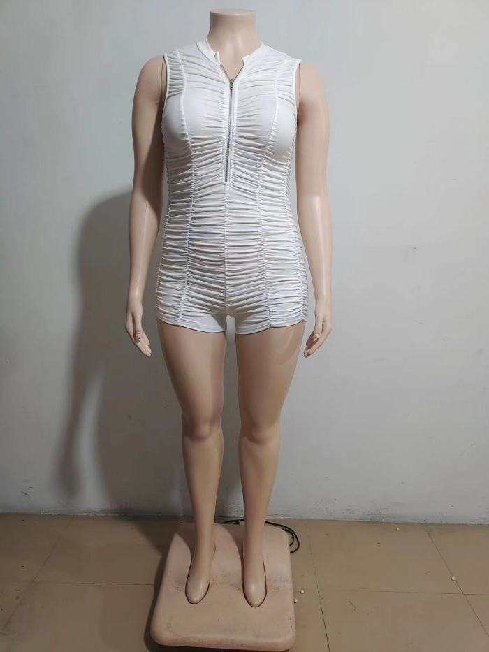 Stacked Sleeveless One Piece Jumpsuit