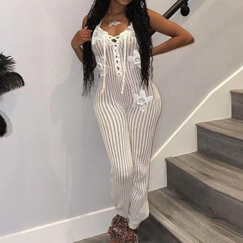 Summer Sexy Knit Halter Jumpsuit