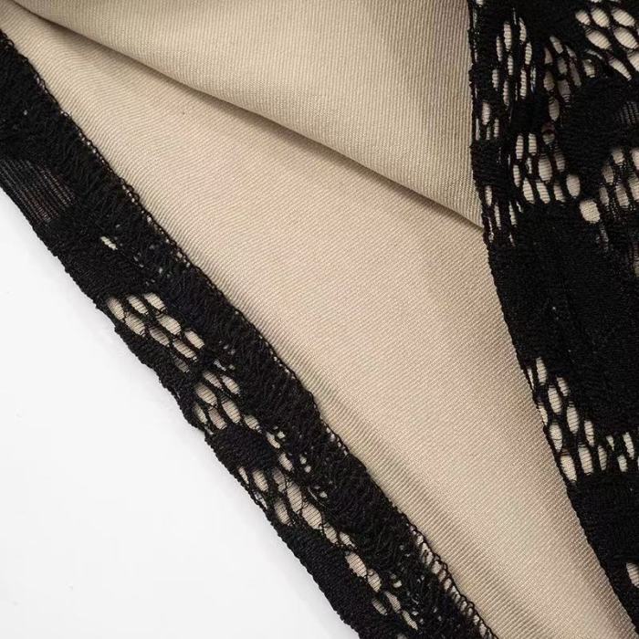 Black Lace Tank Top Capri Pants Set