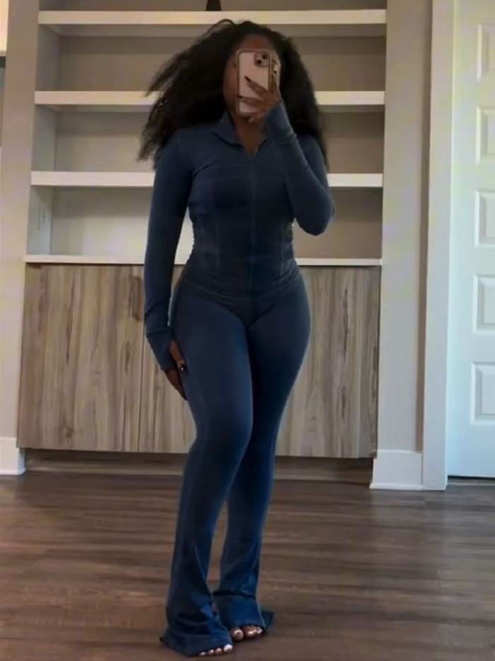 2 Piece Flare Jogger Set Matching Tracksuit