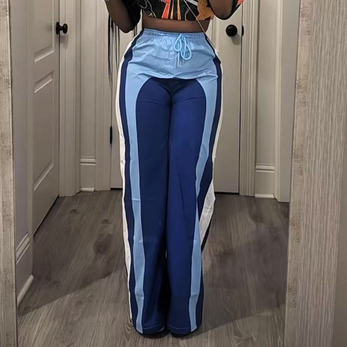 Patchwork Casual Pants Waist Stretch 