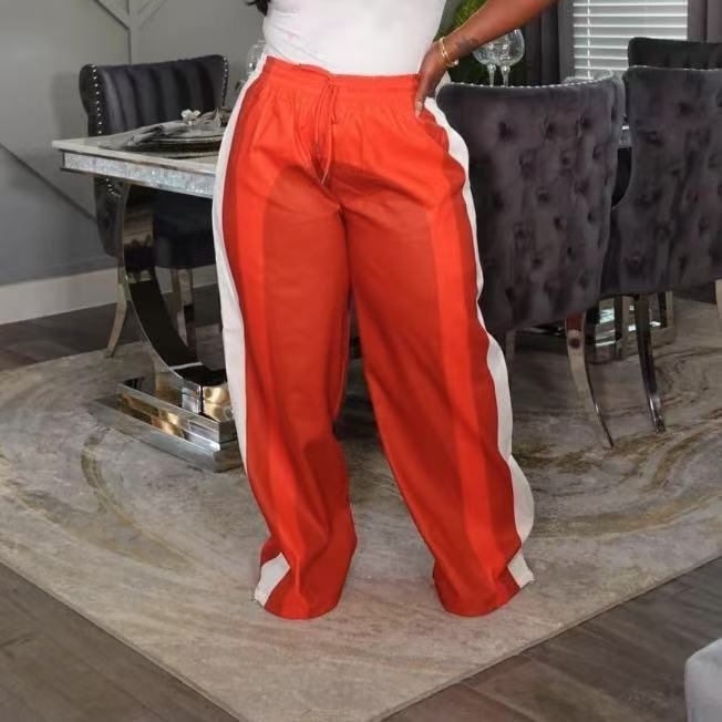 Patchwork Casual Pants Waist Stretch 