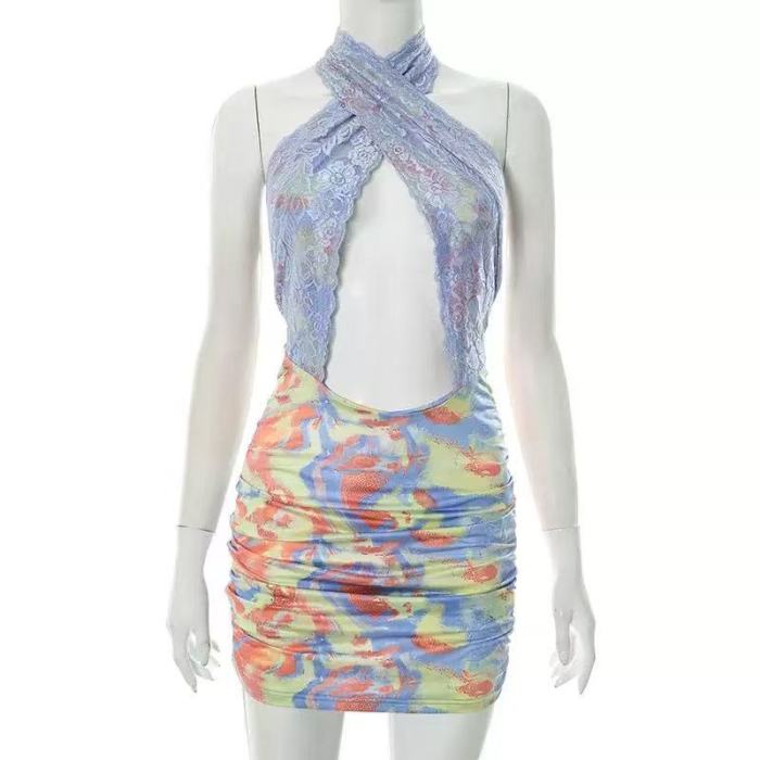 halter neck short dress, halter bodycon mini dress, halter neck backless mini dress