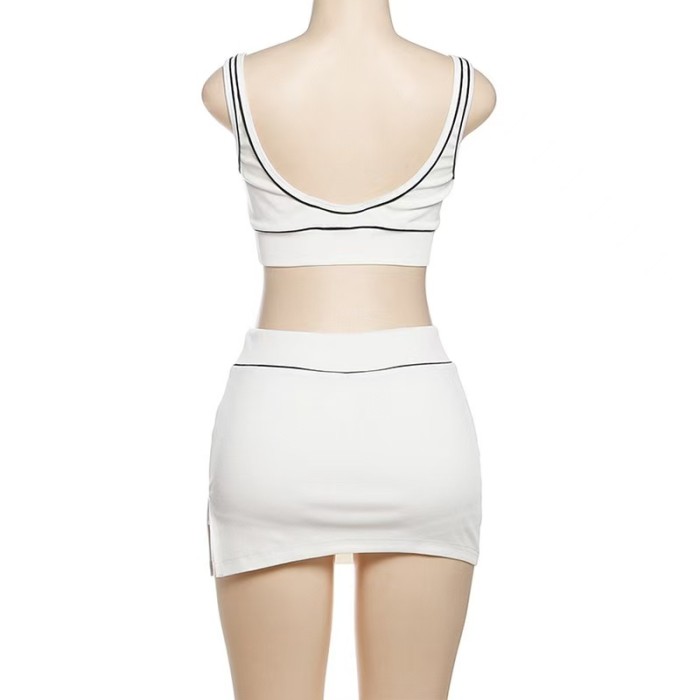 2 Piece Mini Skirt Set Matching Skort Set