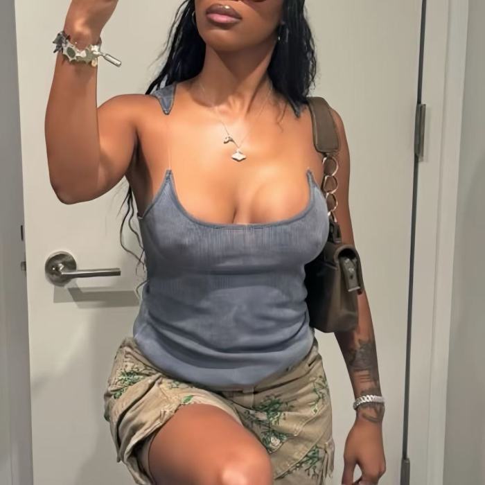 Transparent Straps Vest Top High Stretch