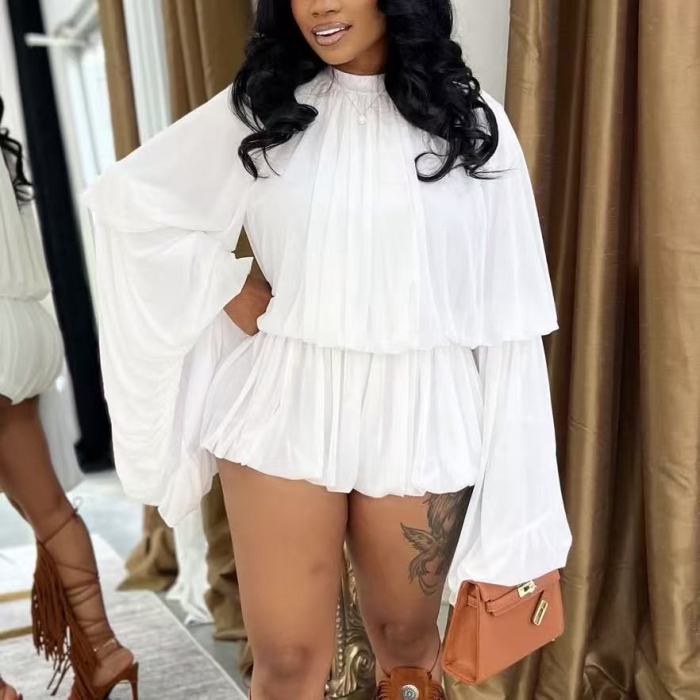 Chiffon Long Sleeve 2 Piece Shorts Set