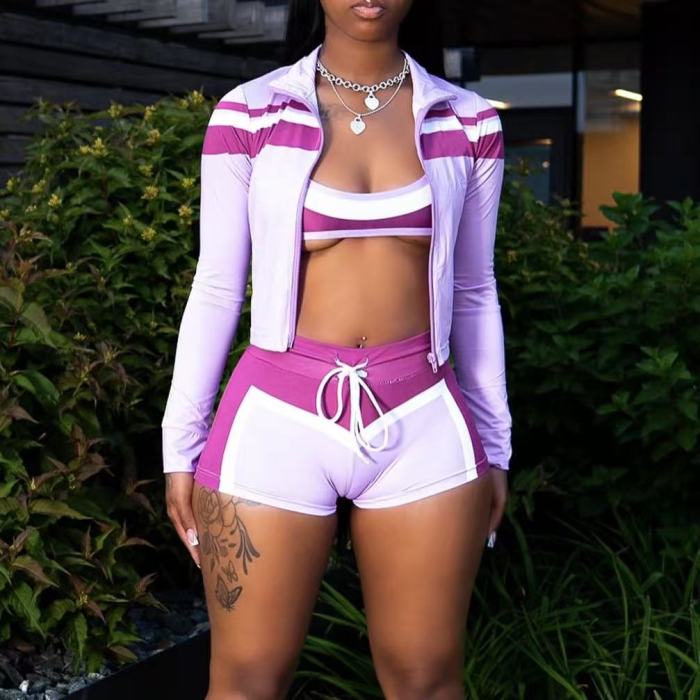three piece short set, three piece swimsuit set, women's 3 piece bathing suit