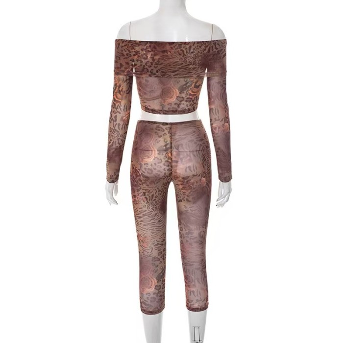 Leopard Mesh 2 Piece Matching Set