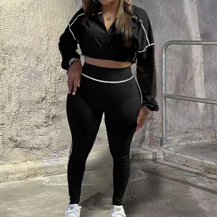 cropped tracksuit set womens, two piece sets sweatsuit, two piece tracksuit set
