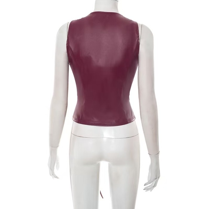 Faux Leather Tank Top 