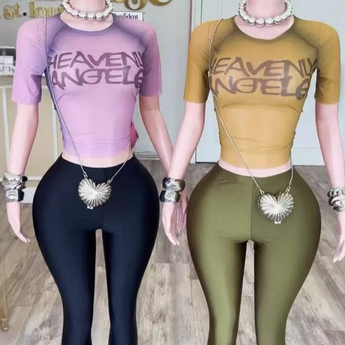 Graphic Mesh Top 