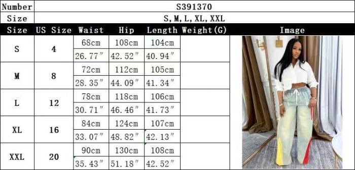 Elastic Patchwork Straight Jeans Low Stretch