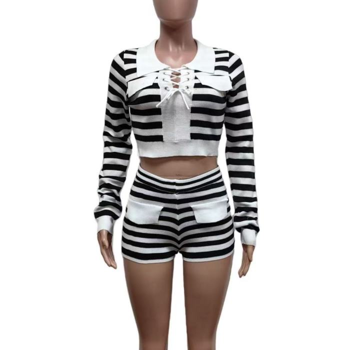 black and white striped set, 2 piece striped outfit, black and white striped sweater outfit