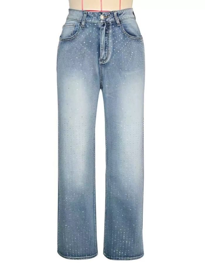 rhinestone studded jeans, forever 21 rhinestone jeans, blue jeans with rhinestones