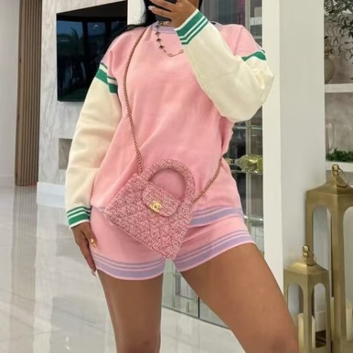 Knit Patchwork Sweater 2 Piece Set 