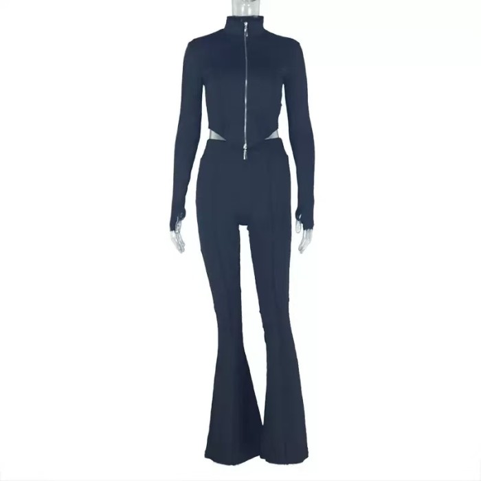 Long Sleeve Cardigan 2 Piece Flare Set