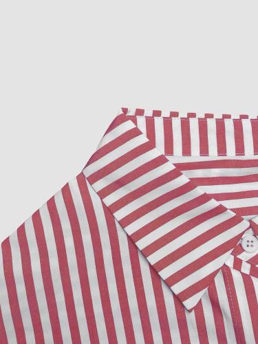 Red Striped Crop Top Blouse