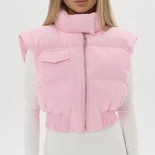 Winer Puffy Vest Crop Top 