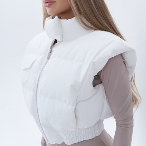 Winer Puffy Vest Crop Top 