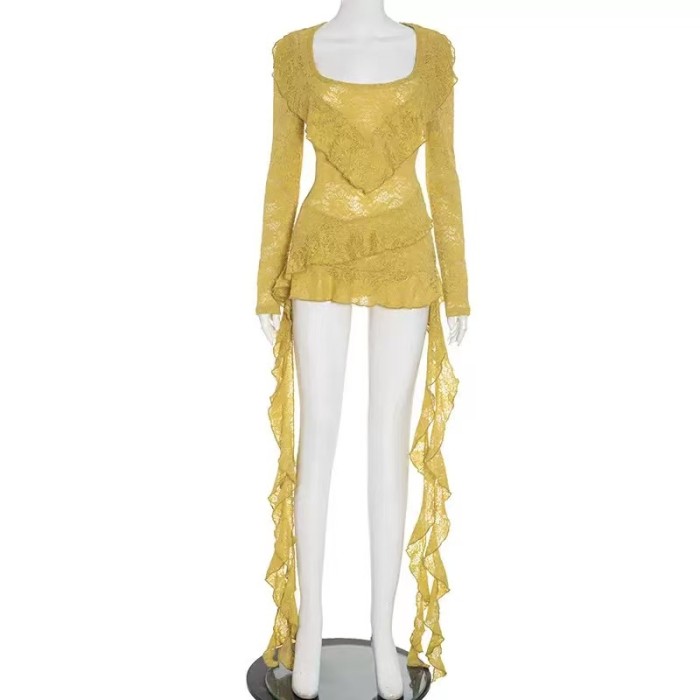 Long Sleeve Lace Mini Dress