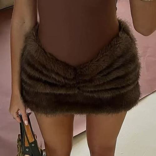 Winter Fuzzy Mini Skirt 