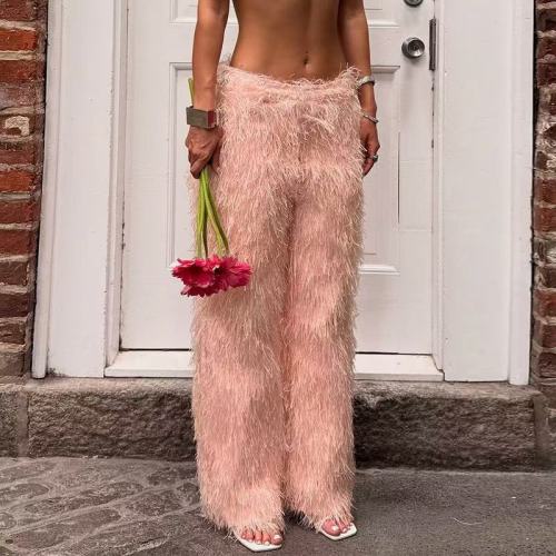 Fall Fuzzy Straight Pants 