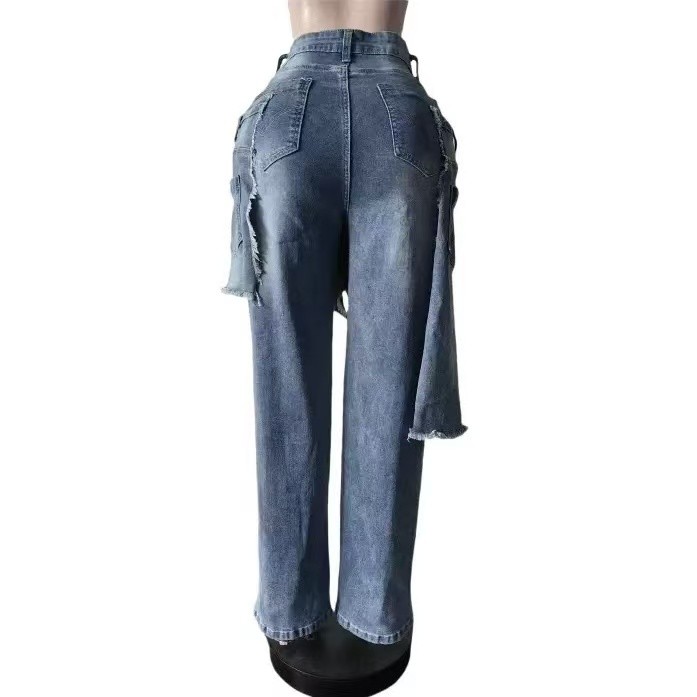 Two In One Women Jeans Midi Stretch