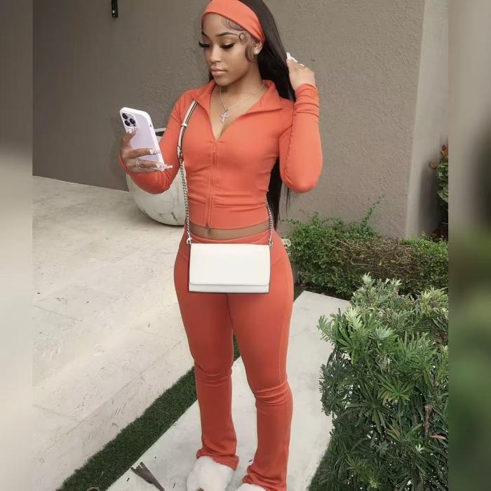 Thick 2 Piece Tracksuit Set With Headband